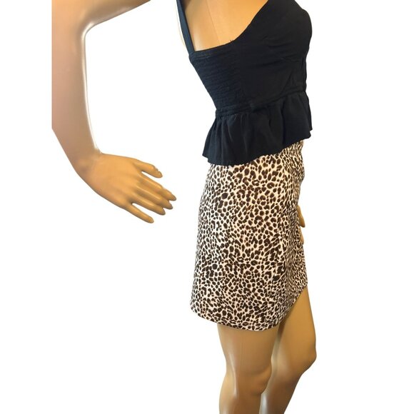 (6 for $25) Shein Leopard Print Stretch Mini Skirt Size Small - Picture 3 of 5